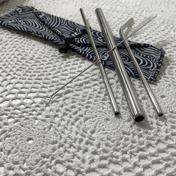 NEW! Stainless Steel quality straw SET - Picture 1 of 4
